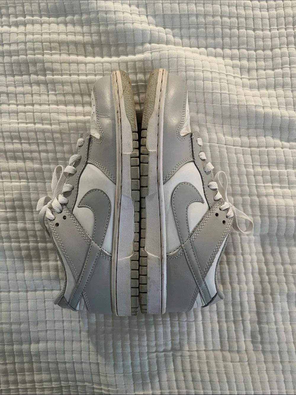 Nike Dunks White and Light Gray Athletic Sneakers
